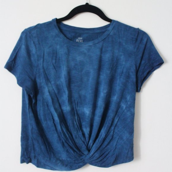 Aerie Blue Tie-Dye Crop Top - Picture 1 of 3